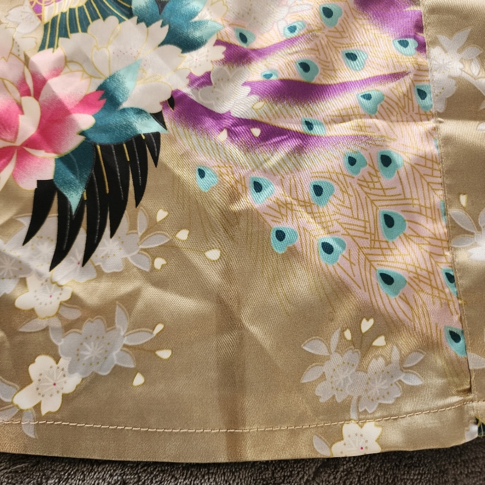 KIM + ONO BLOSSOM & PEACOCKS LONG KIMONO ROBE NWT ONE SIZE - Picture 12 of 16